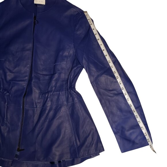 Akris Punto Lambskin Jacket Size 12 Blue - Picture 7 of 12